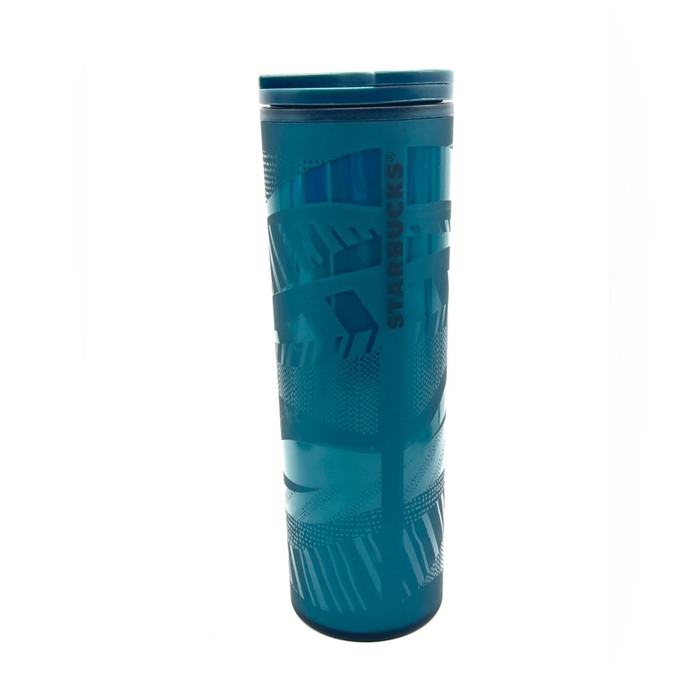 STARBUCKS HOLIDAY TUMBLER (2021) TEAL RIBBON Twist Top Insulated Hot/Cold 16oz